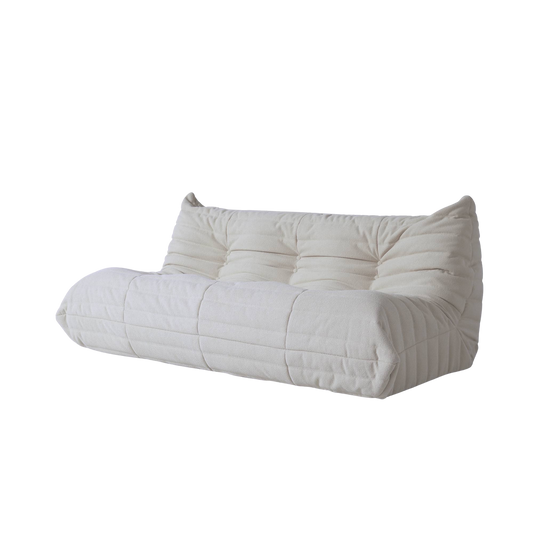 White bean bag chair on a white background