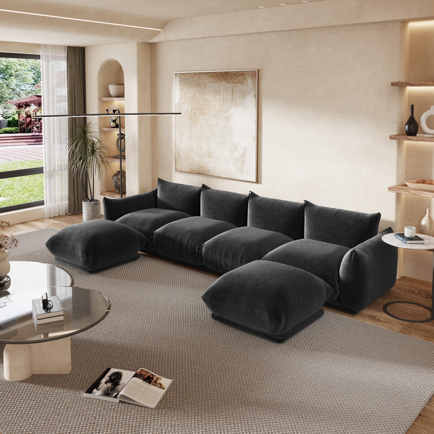 6-Seat Modular U-Shaped Sectional