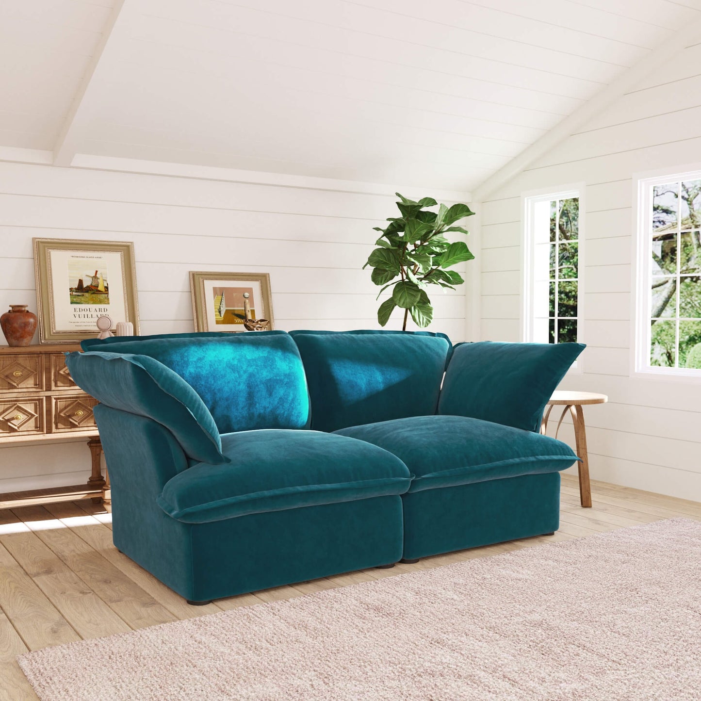 2-Seat Modular Loveseat | Velvet Horizon