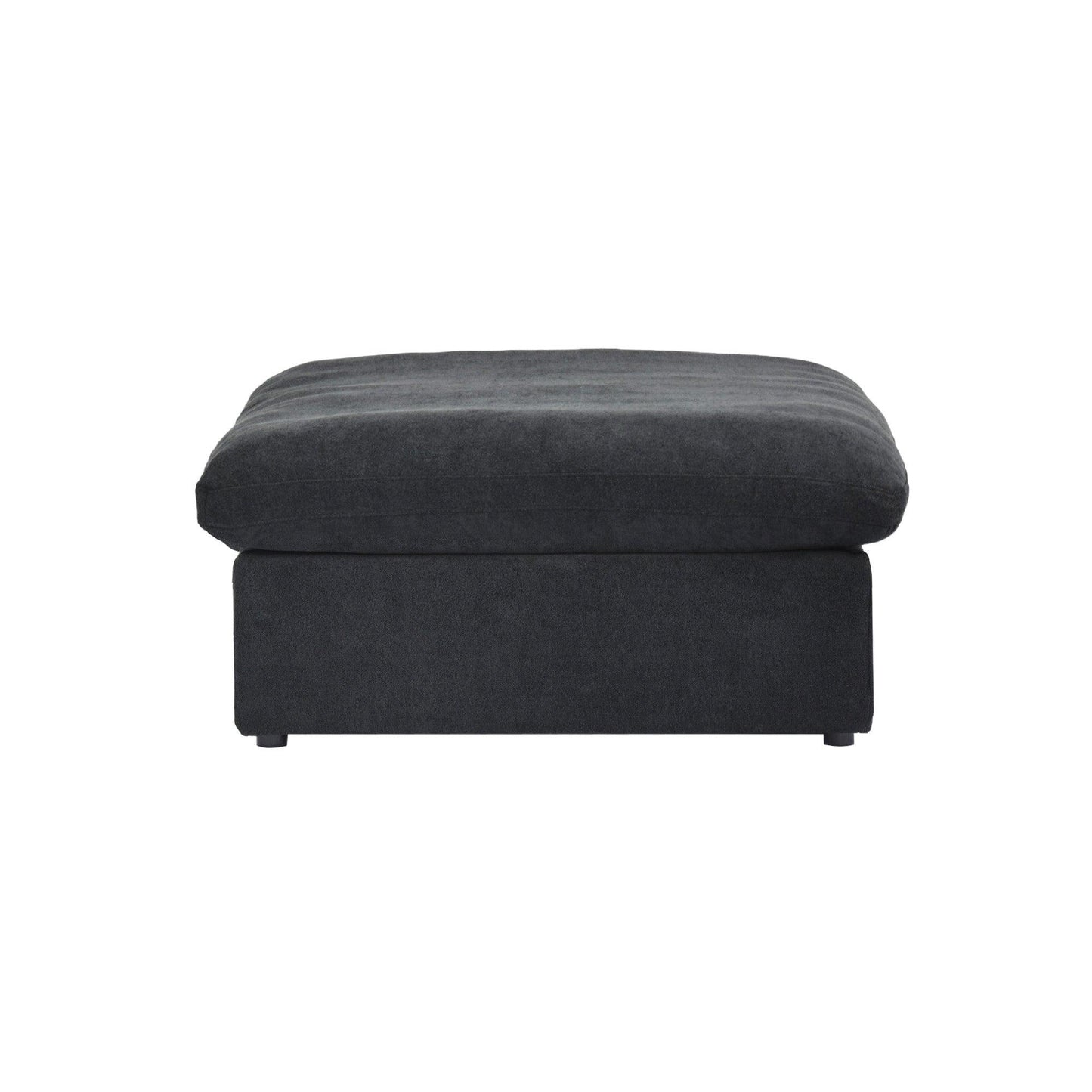 Black ottoman with a hidden storage on a white background