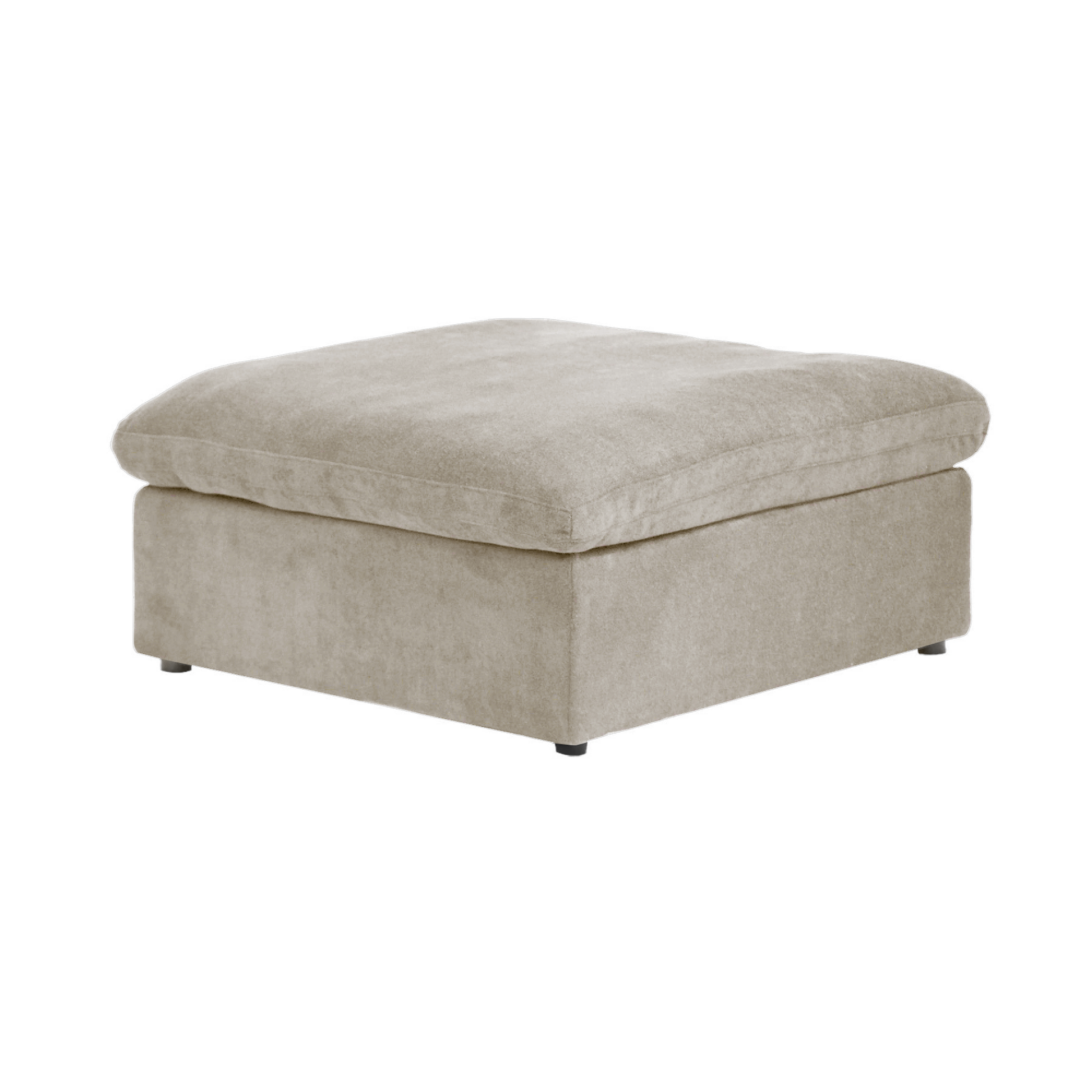Khaki ottoman on a white background