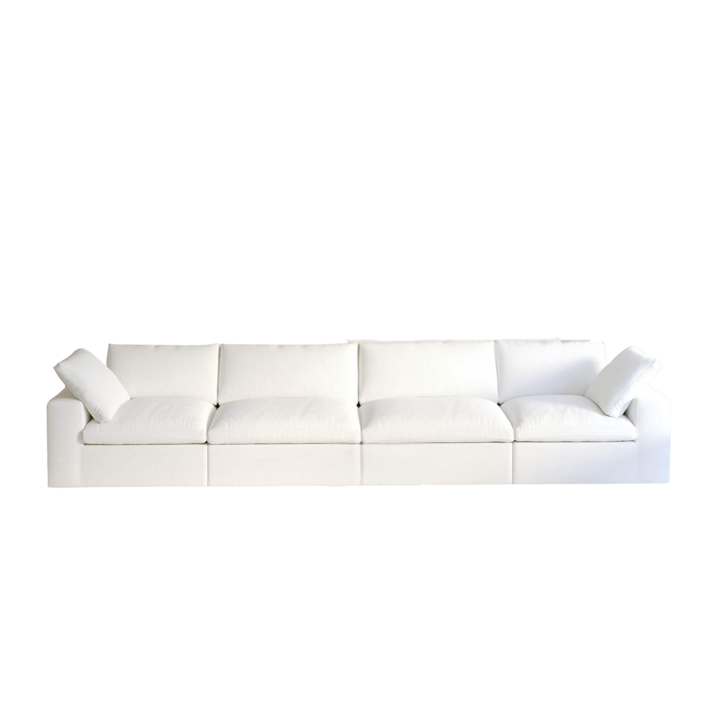 White sectional sofa on a white background