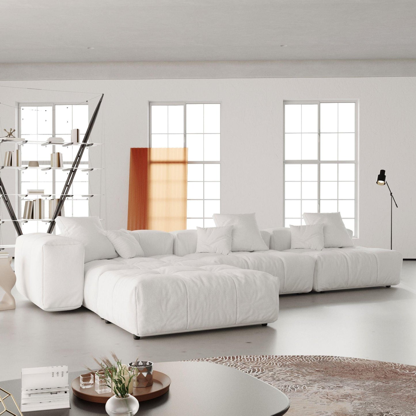 L-Shaped Cotton Linen Modular Sectional Sofa | Strata Modular - Divan Dreams