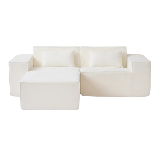 2-Seat Modular Loveseat with Ottoman