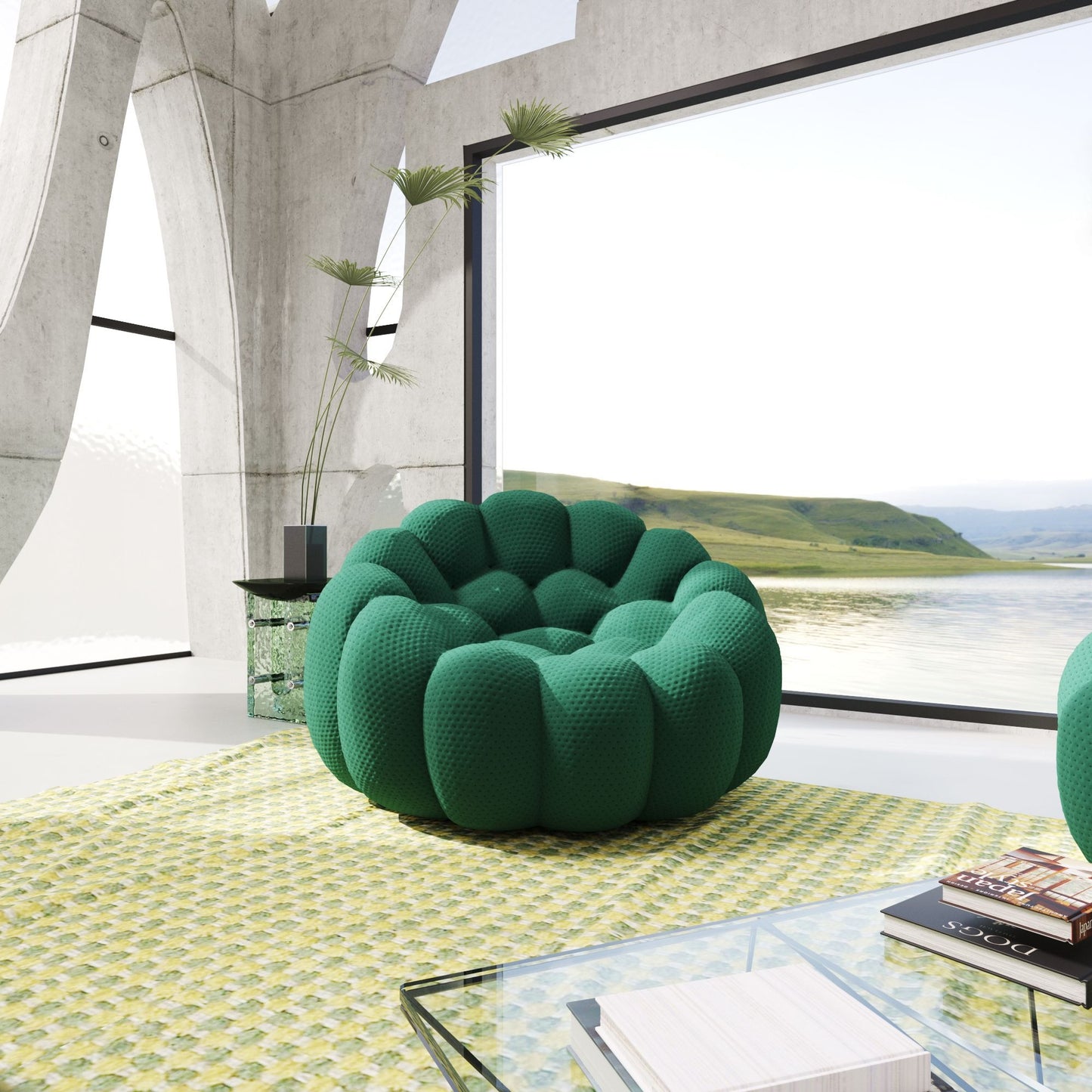 3D-Knitted Modular Bubble Armchair – Ergonomic Accent Chair with Deep Cushions & No Assembly