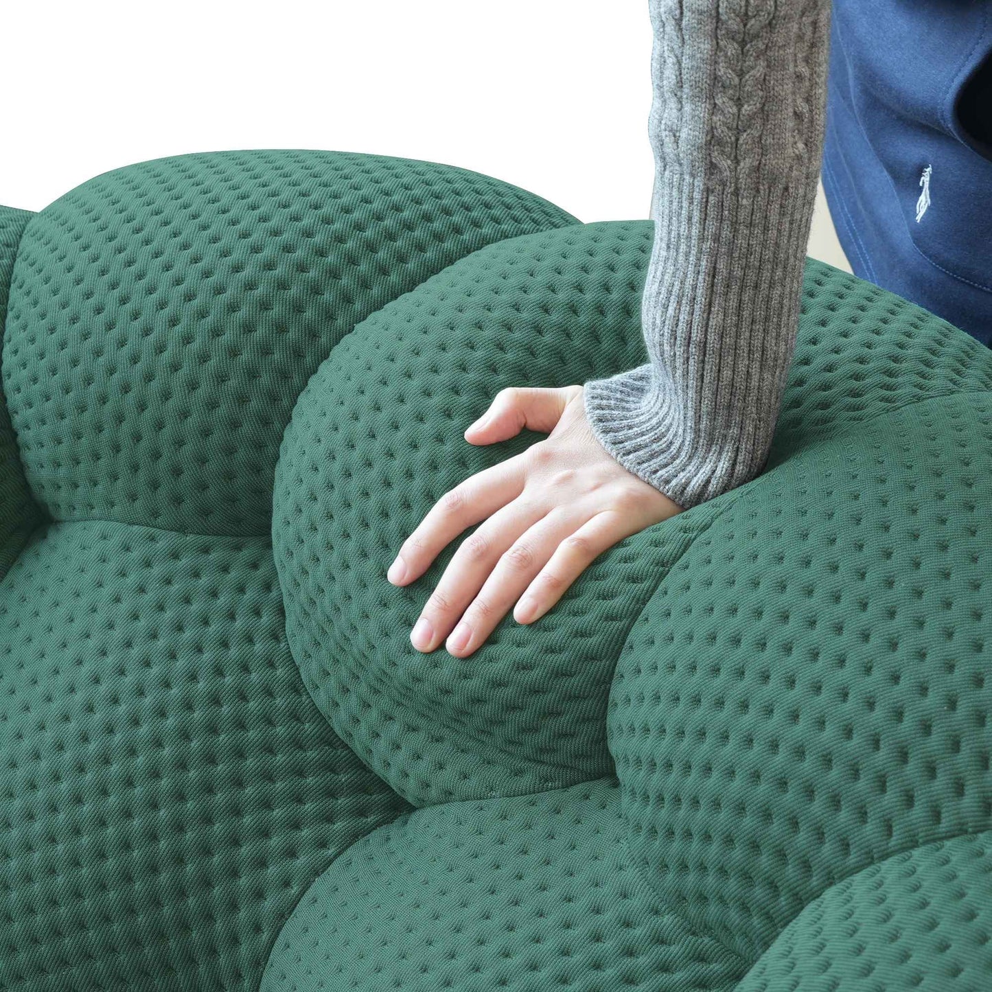 3D-Knitted Modular Bubble Sofa Sleeper – Ergonomic 3-Seater Couch with Deep Cushions & No Assembly