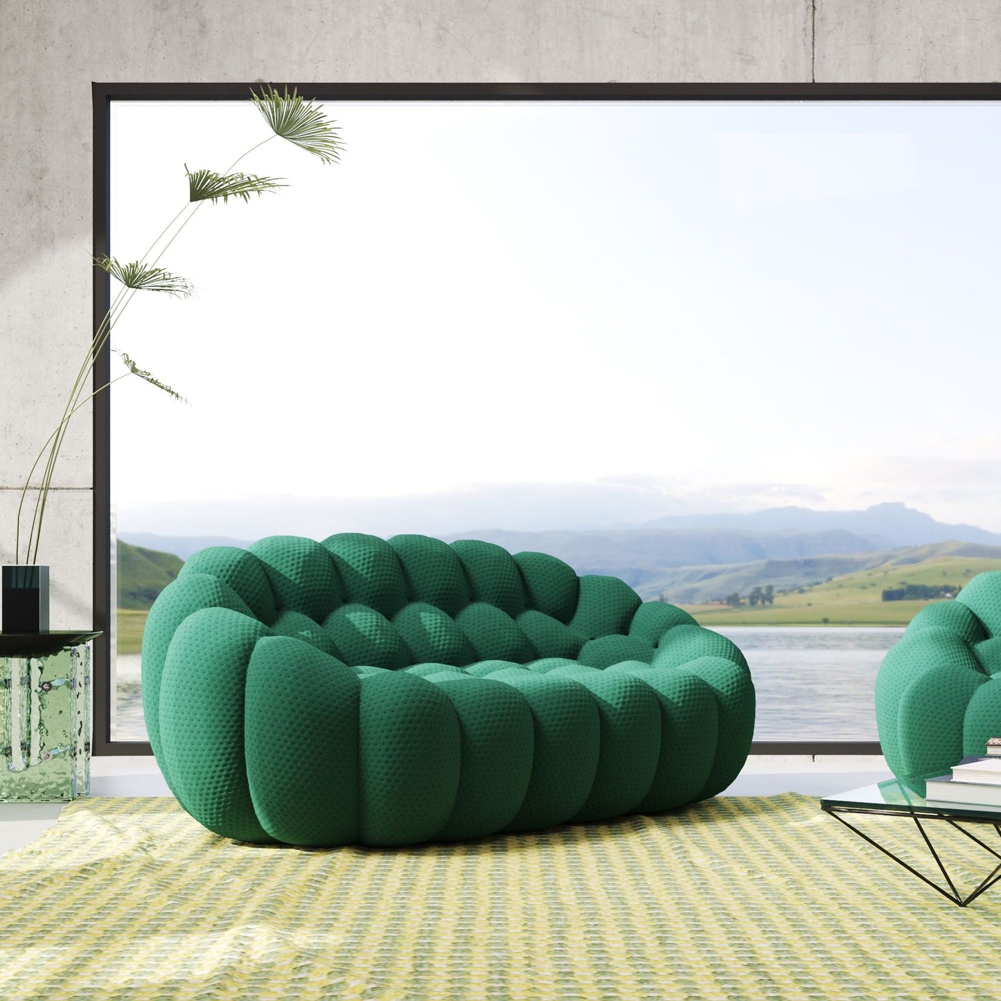 3D-Knitted Modular Bubble Sofa Sleeper – Ergonomic Loveseat Couch with Deep Cushions & No Assembly
