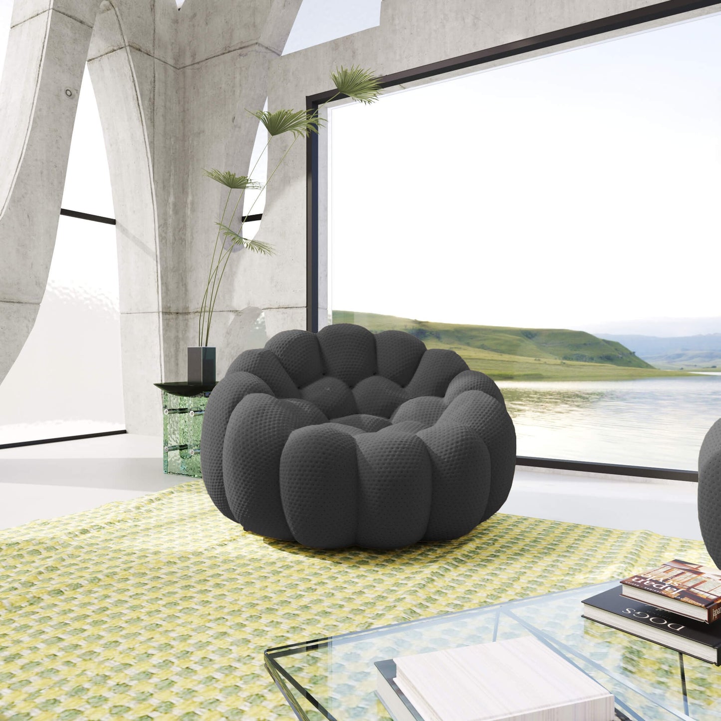 3D-Knitted Modular Bubble Armchair – Ergonomic Accent Chair with Deep Cushions & No Assembly