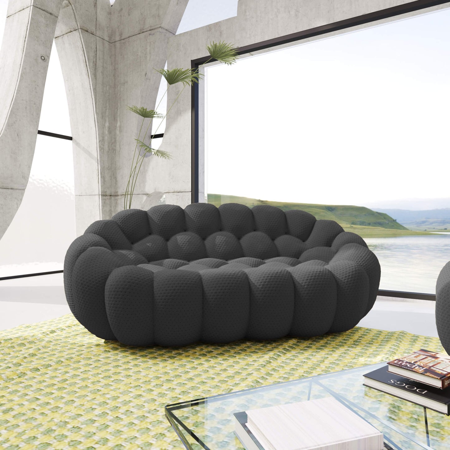 3D-Knitted Modular Bubble Sofa Sleeper – Ergonomic Loveseat Couch with Deep Cushions & No Assembly