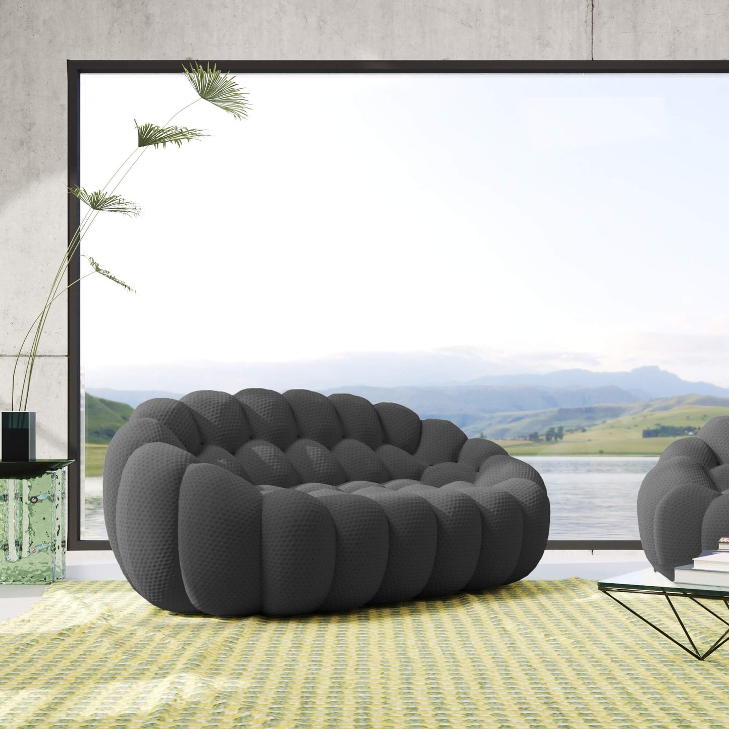 3D-Knitted Modular Bubble Sofa Sleeper – Ergonomic Loveseat Couch with Deep Cushions & No Assembly