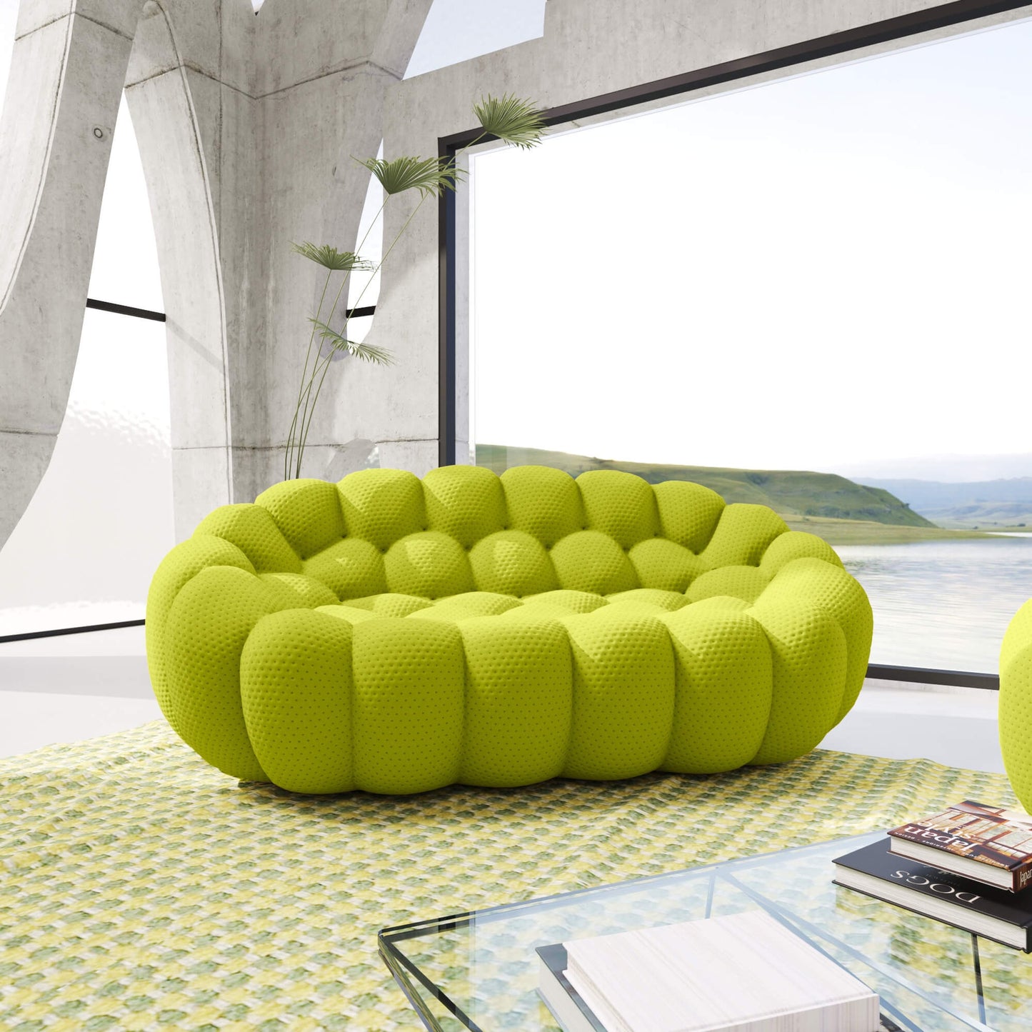 3D-Knitted Modular Bubble Sofa Sleeper – Ergonomic Loveseat Couch with Deep Cushions & No Assembly