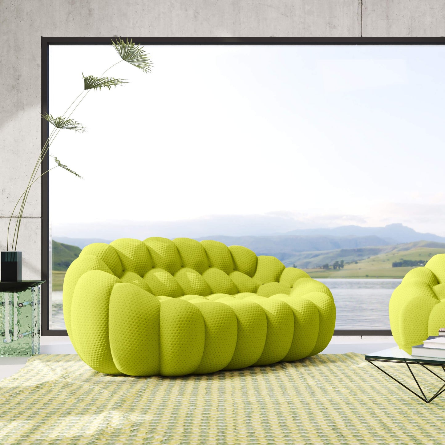 3D-Knitted Modular Bubble Sofa Sleeper – Ergonomic Loveseat Couch with Deep Cushions & No Assembly