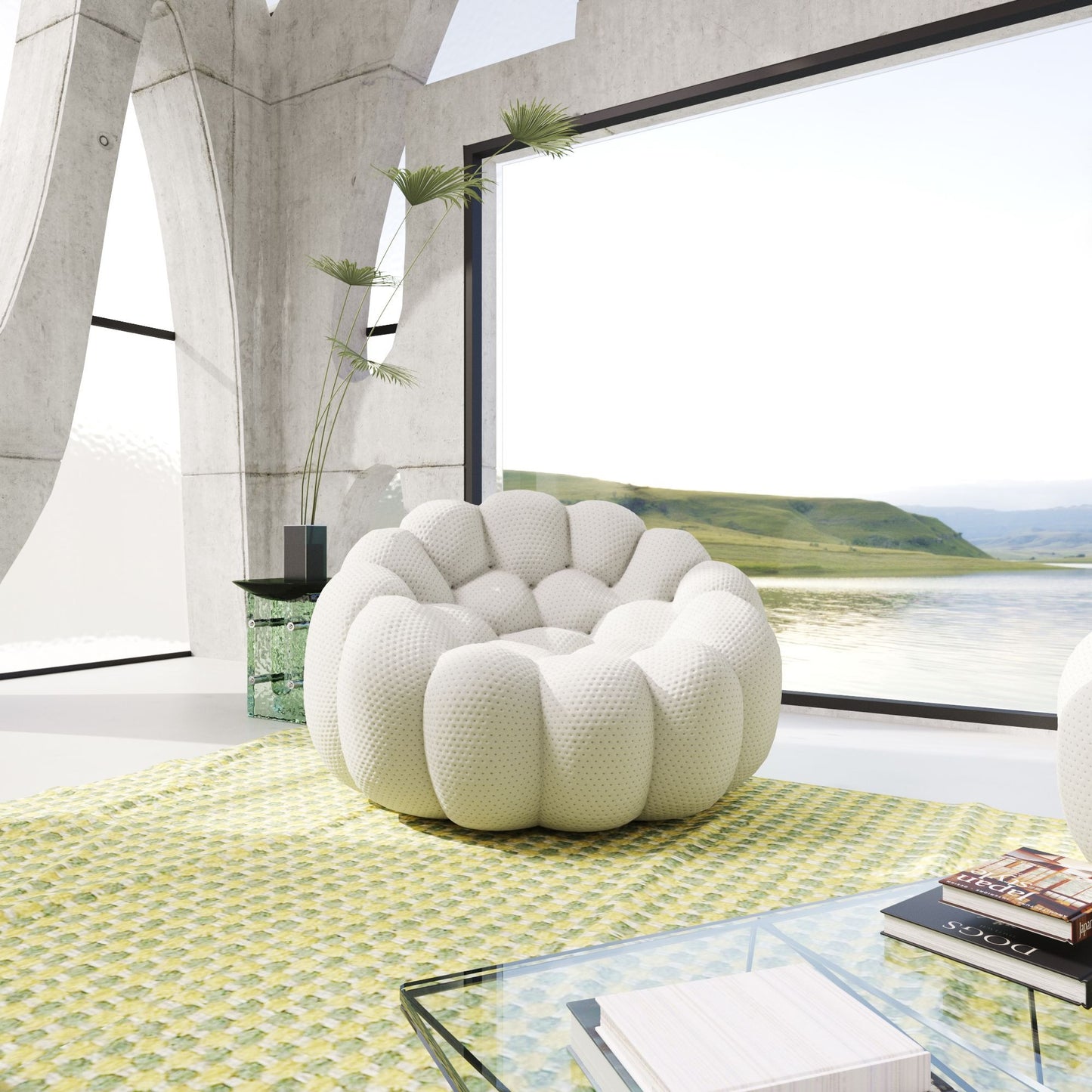 3D-Knitted Modular Bubble Armchair – Ergonomic Accent Chair with Deep Cushions & No Assembly