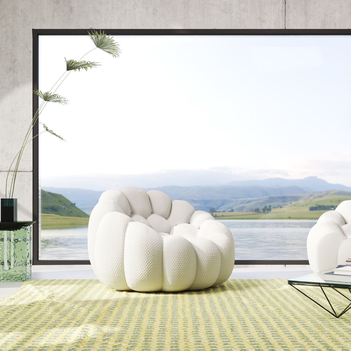 3D-Knitted Modular Bubble Armchair – Ergonomic Accent Chair with Deep Cushions & No Assembly