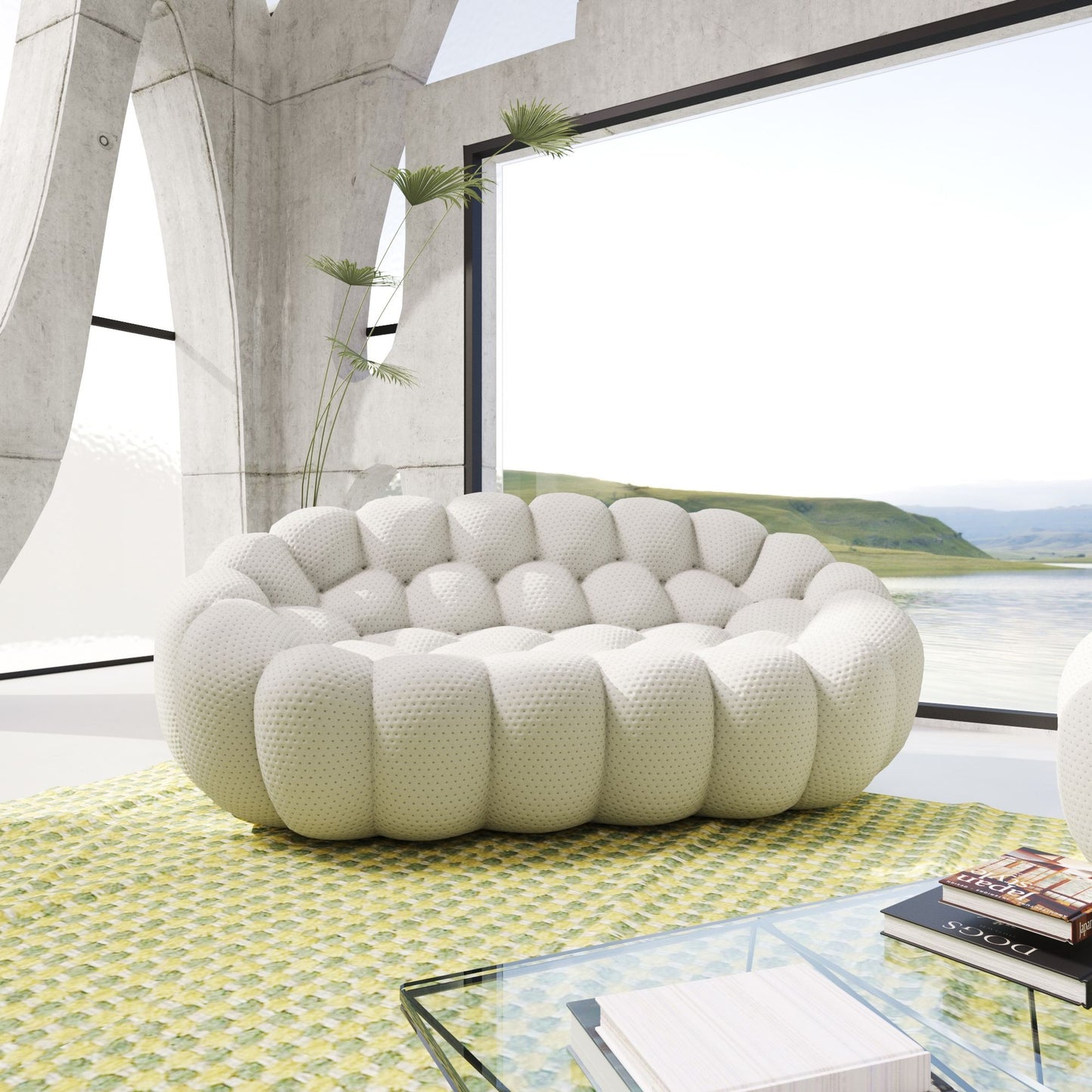 3D-Knitted Modular Bubble Sofa Sleeper – Ergonomic Loveseat Couch with Deep Cushions & No Assembly