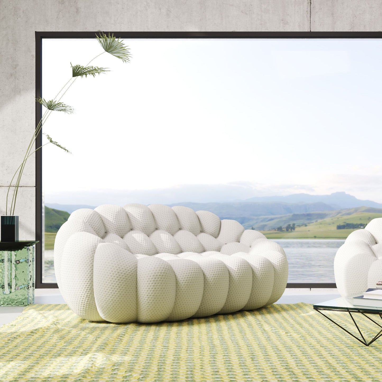3D-Knitted Modular Bubble Sofa Sleeper – Ergonomic Loveseat Couch with Deep Cushions & No Assembly