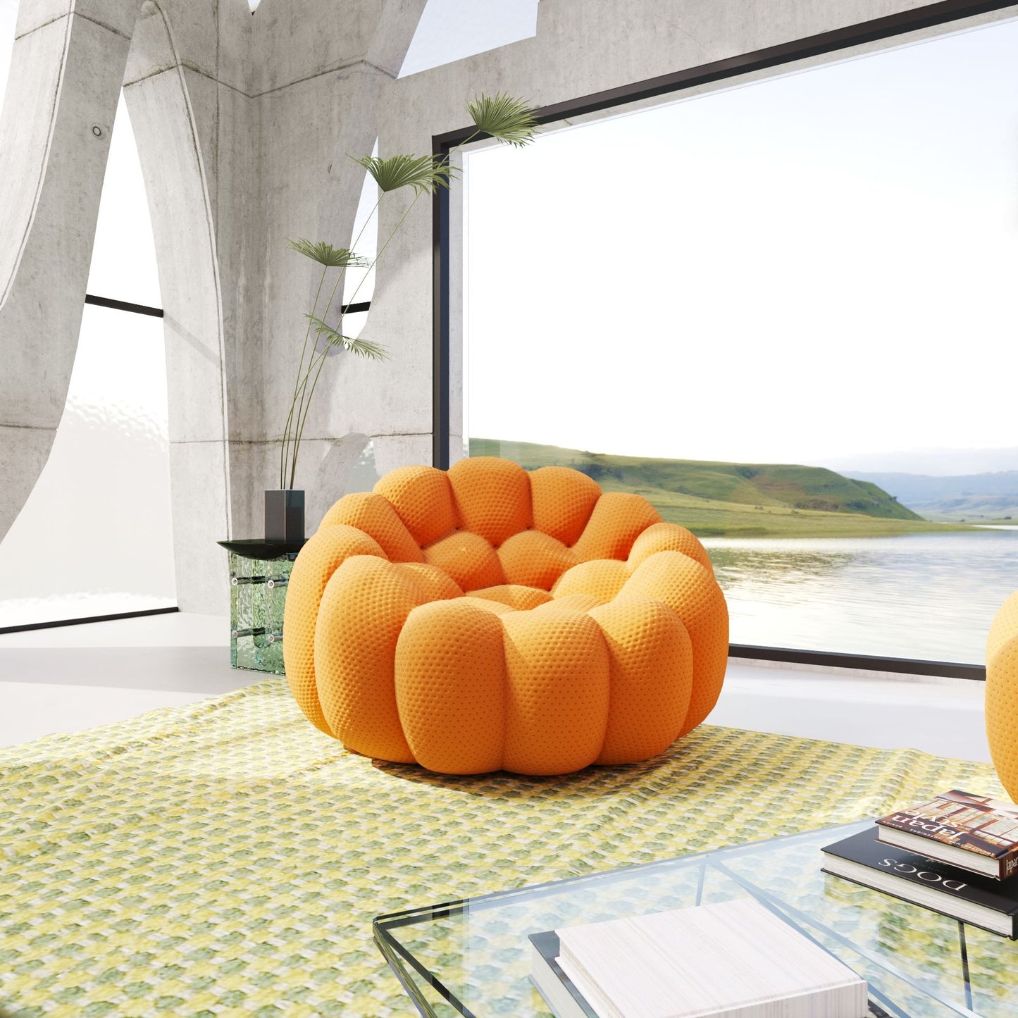 3D-Knitted Modular Bubble Armchair – Ergonomic Accent Chair with Deep Cushions & No Assembly