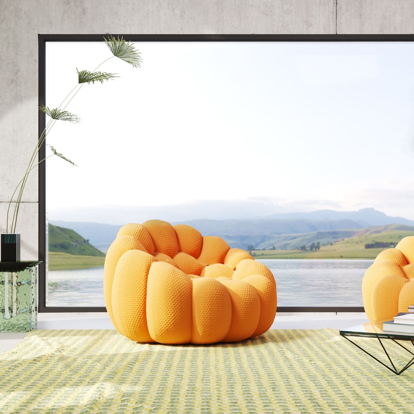 3D-Knitted Modular Bubble Armchair – Ergonomic Accent Chair with Deep Cushions & No Assembly