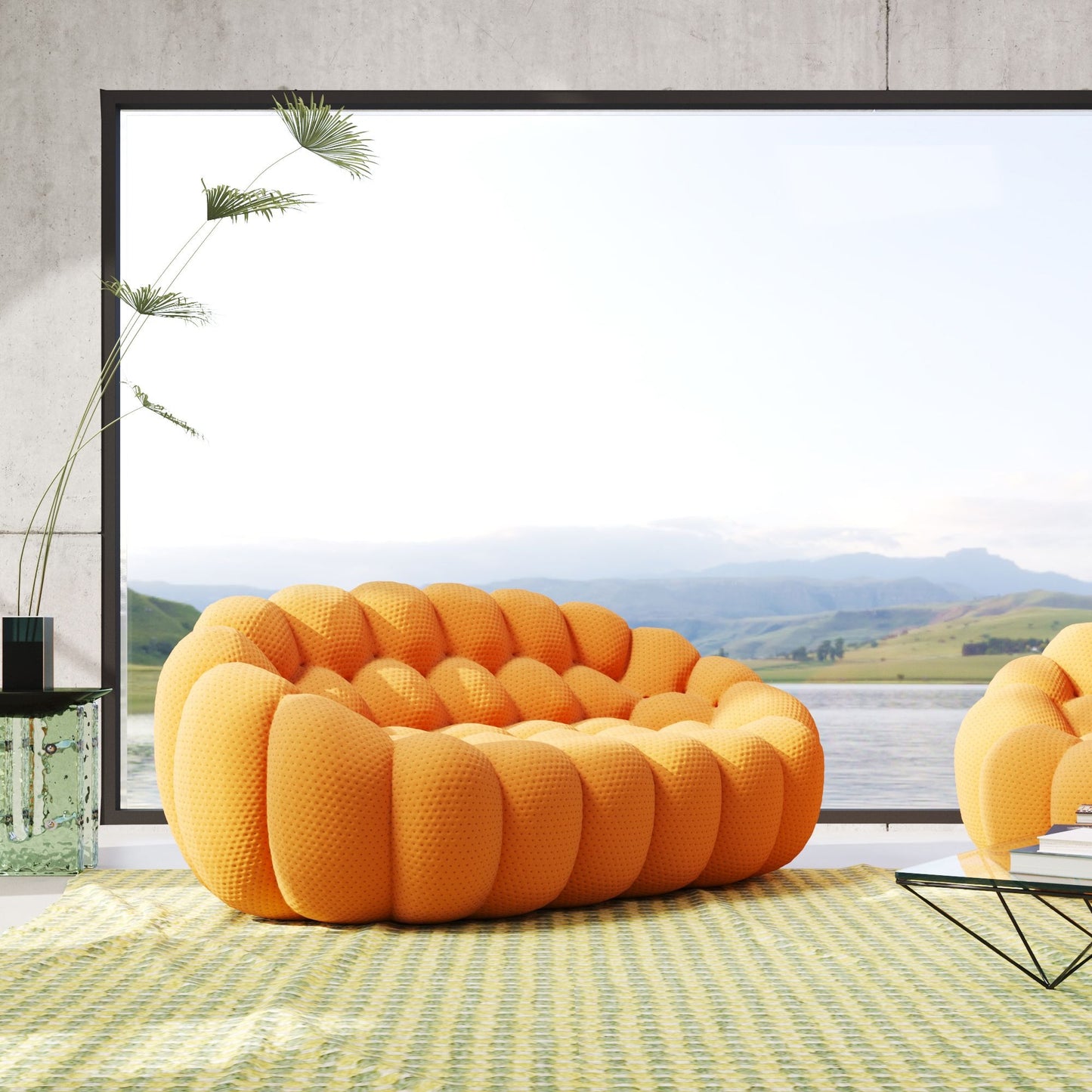 3D-Knitted Modular Bubble Sofa Sleeper – Ergonomic Loveseat Couch with Deep Cushions & No Assembly