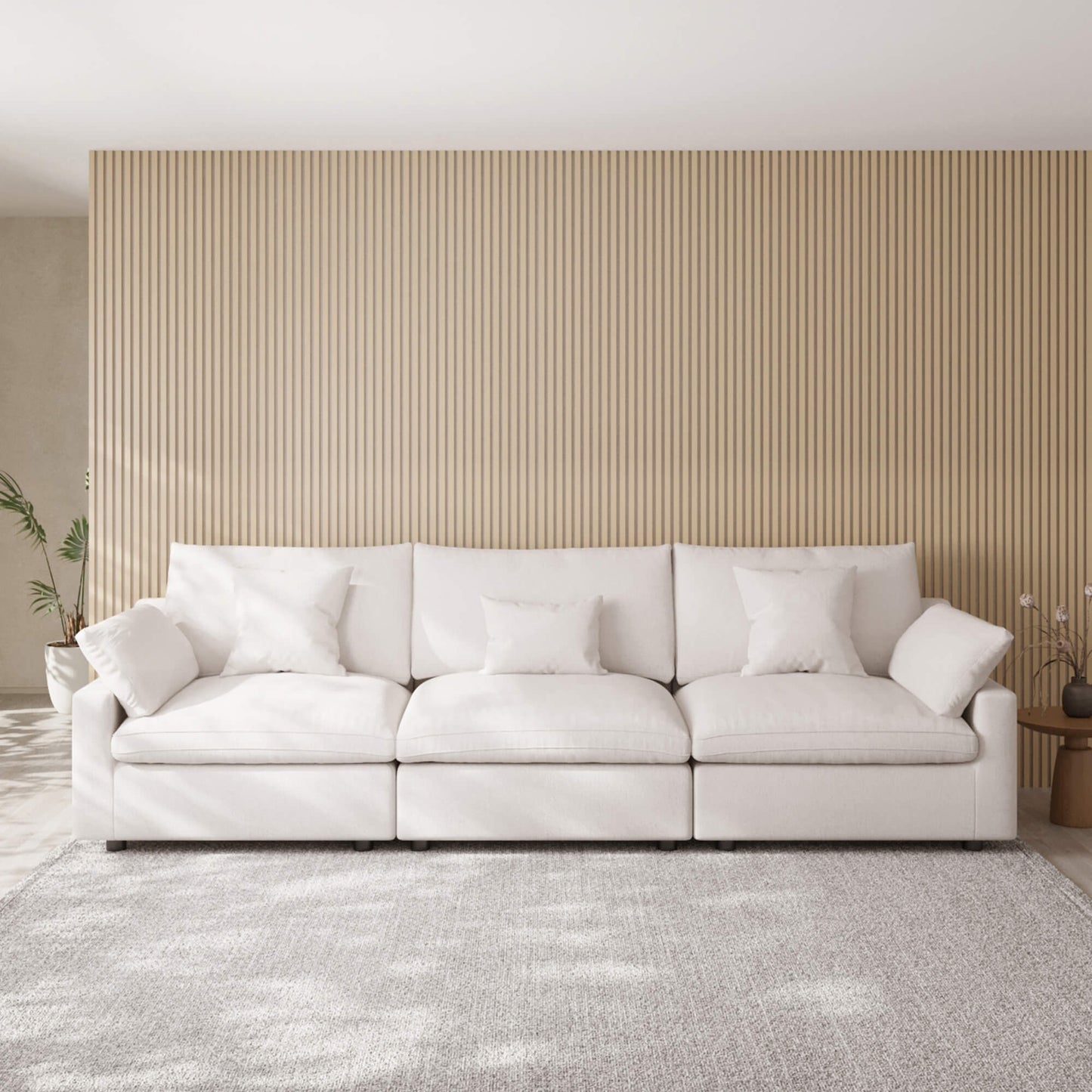 3-Seater Washable Cloud Sectional Sofa with Removable Cushions and Pillow Covers | Nephele