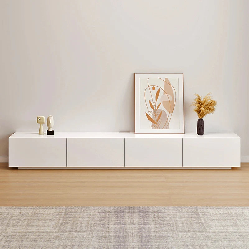 Minimalist Wood TV Stand with Drawers, Modern Long Media Console