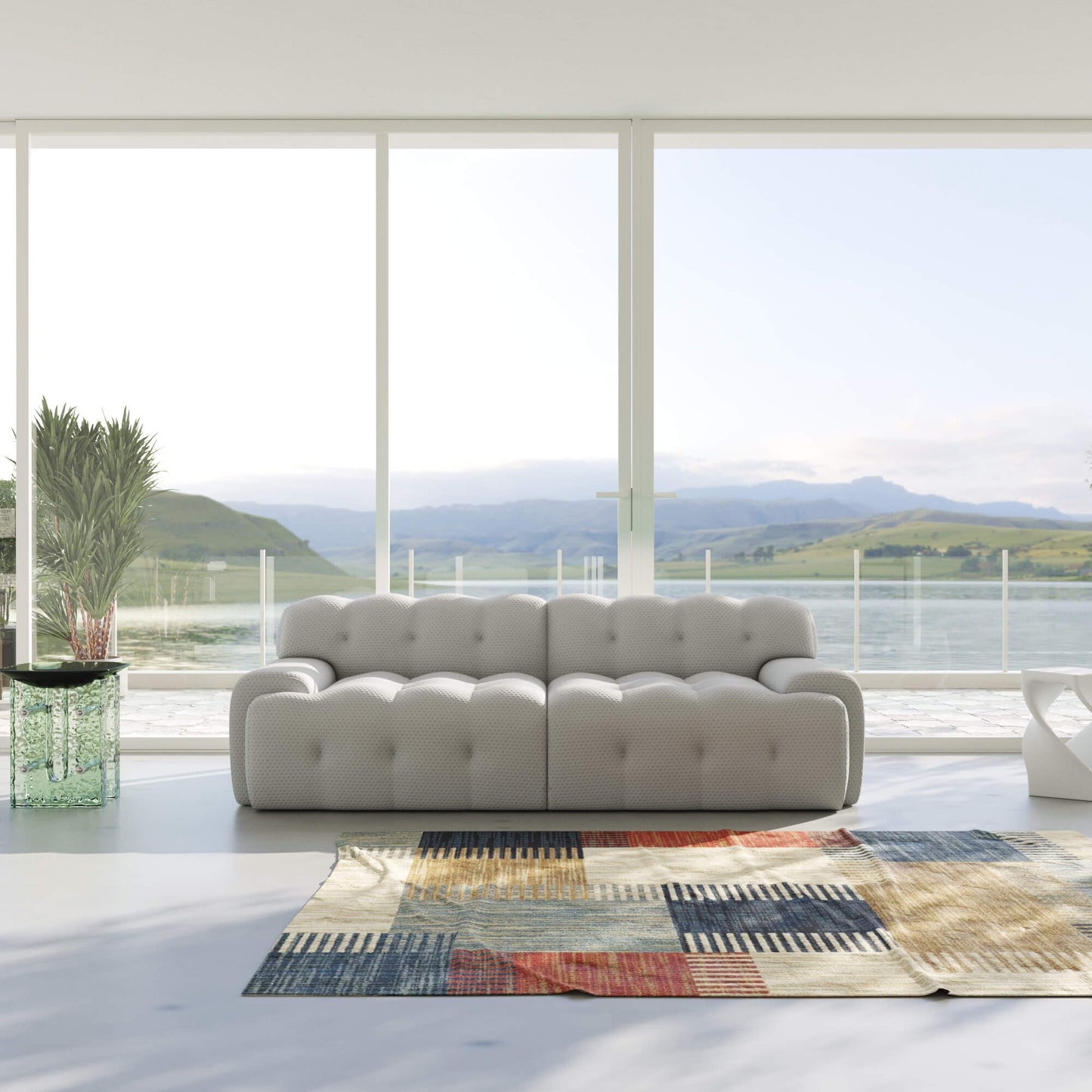 3D‑Knitted Modular Bubble Loveseat – 2‑Seater Armless Couch with Ergonomic High‑Density Foam