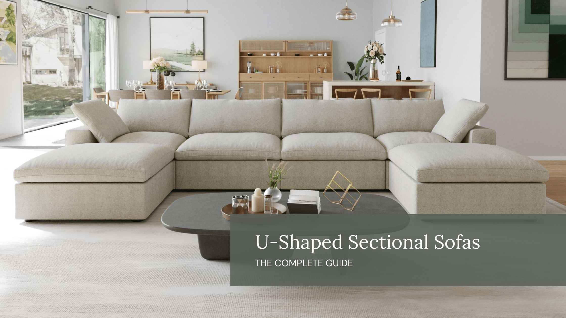 Modular Washable 4-Seater U-Sectional in khaki linen