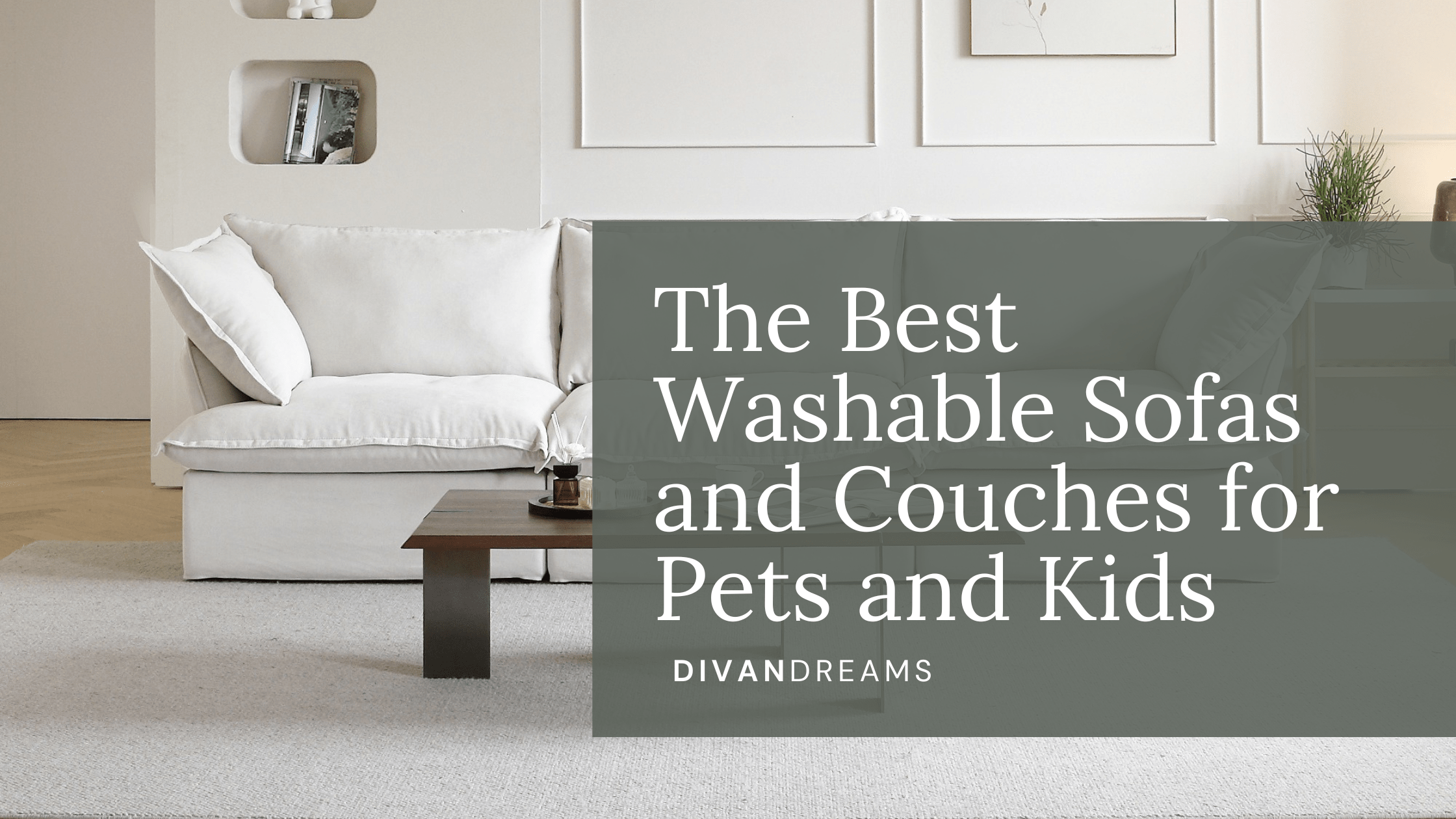 Washable Linen 3-seater sofa in white