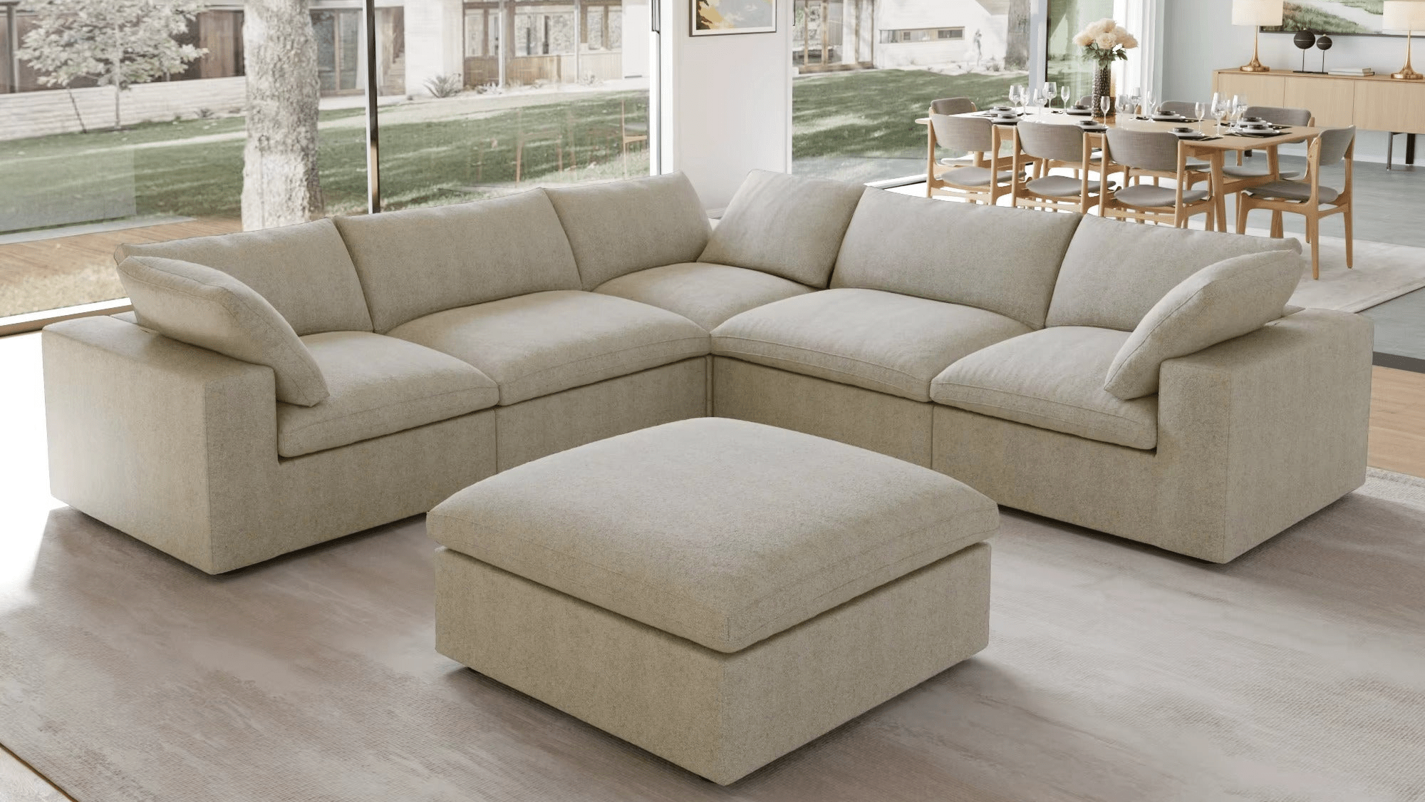 Modular Washable Cloud couch in khaki