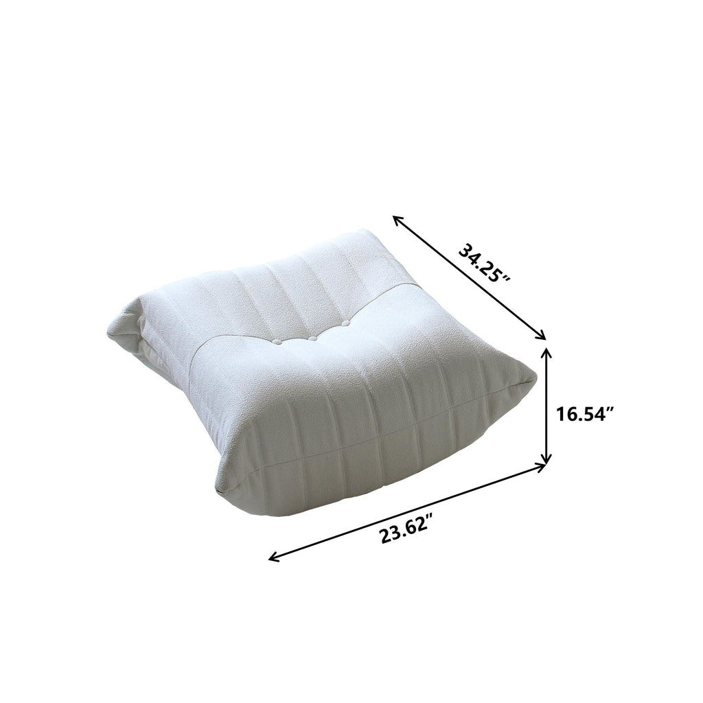 All-Foam Caterpillar Ottoman in Beige