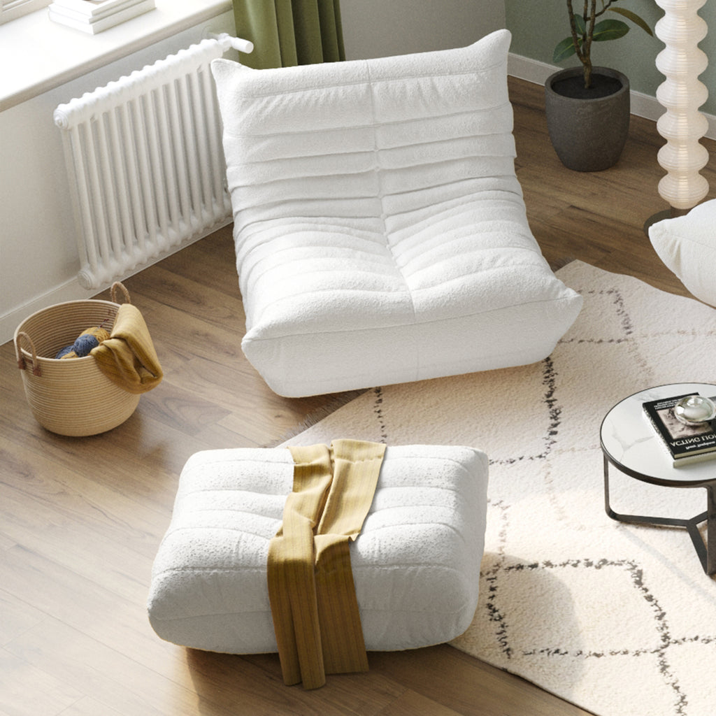 All-Foam Caterpillar Armchair in Beige
