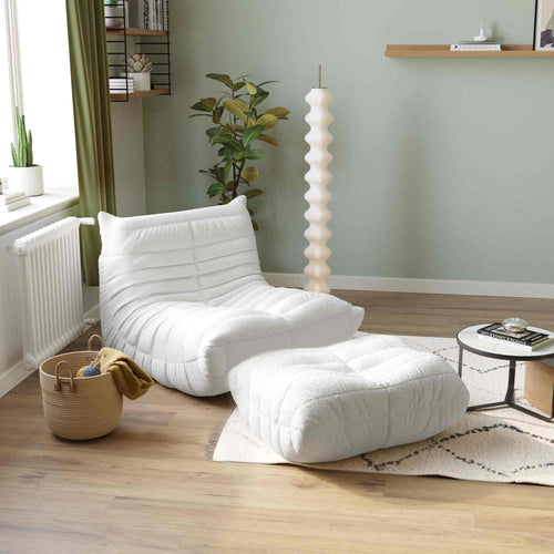 All-Foam Caterpillar Armchair in Beige