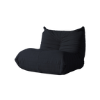 Black bean bag chair on a white background