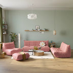 2-Seater Modular Loveseat in Teddy Velvet