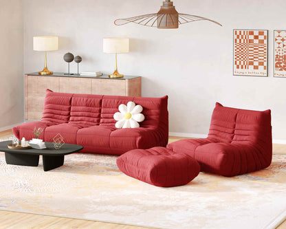 3-Seater Armless Sofa | Teddy Velvet