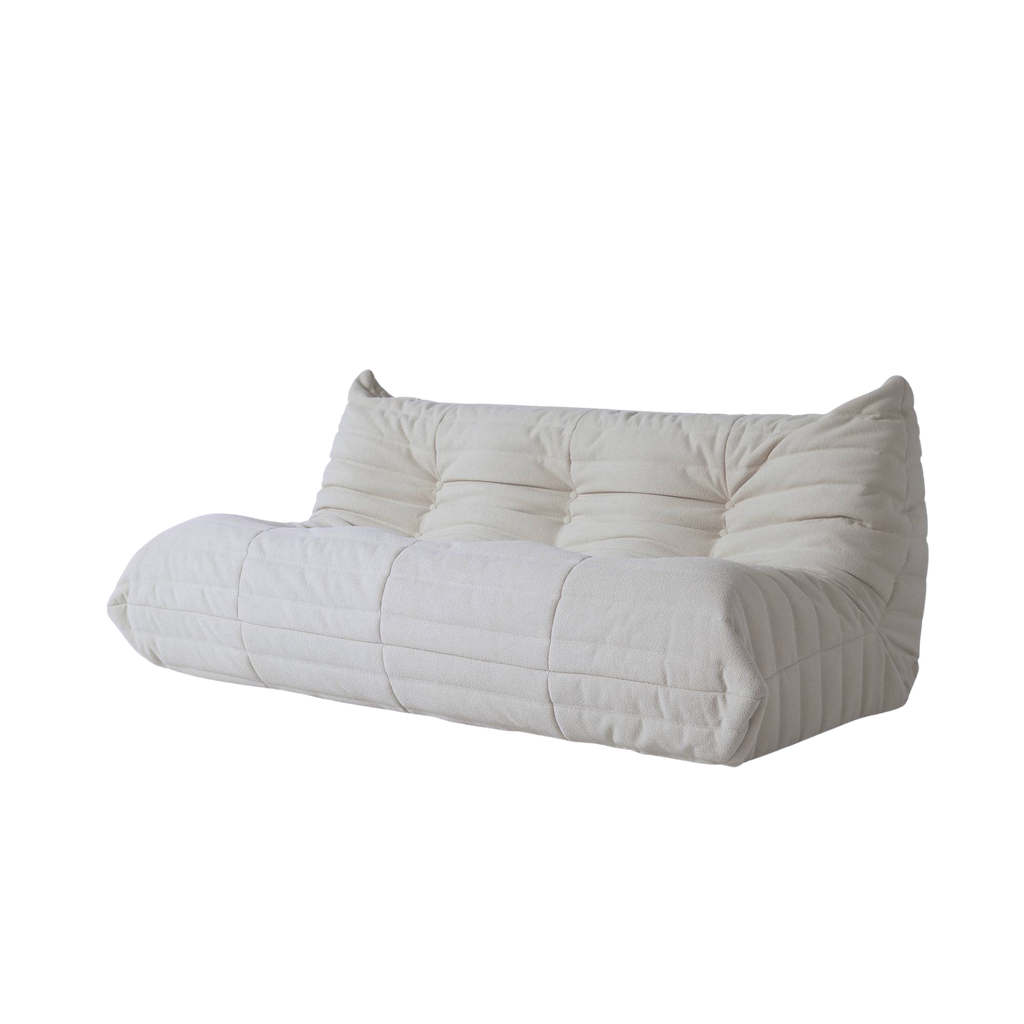 White bean bag chair on a white background