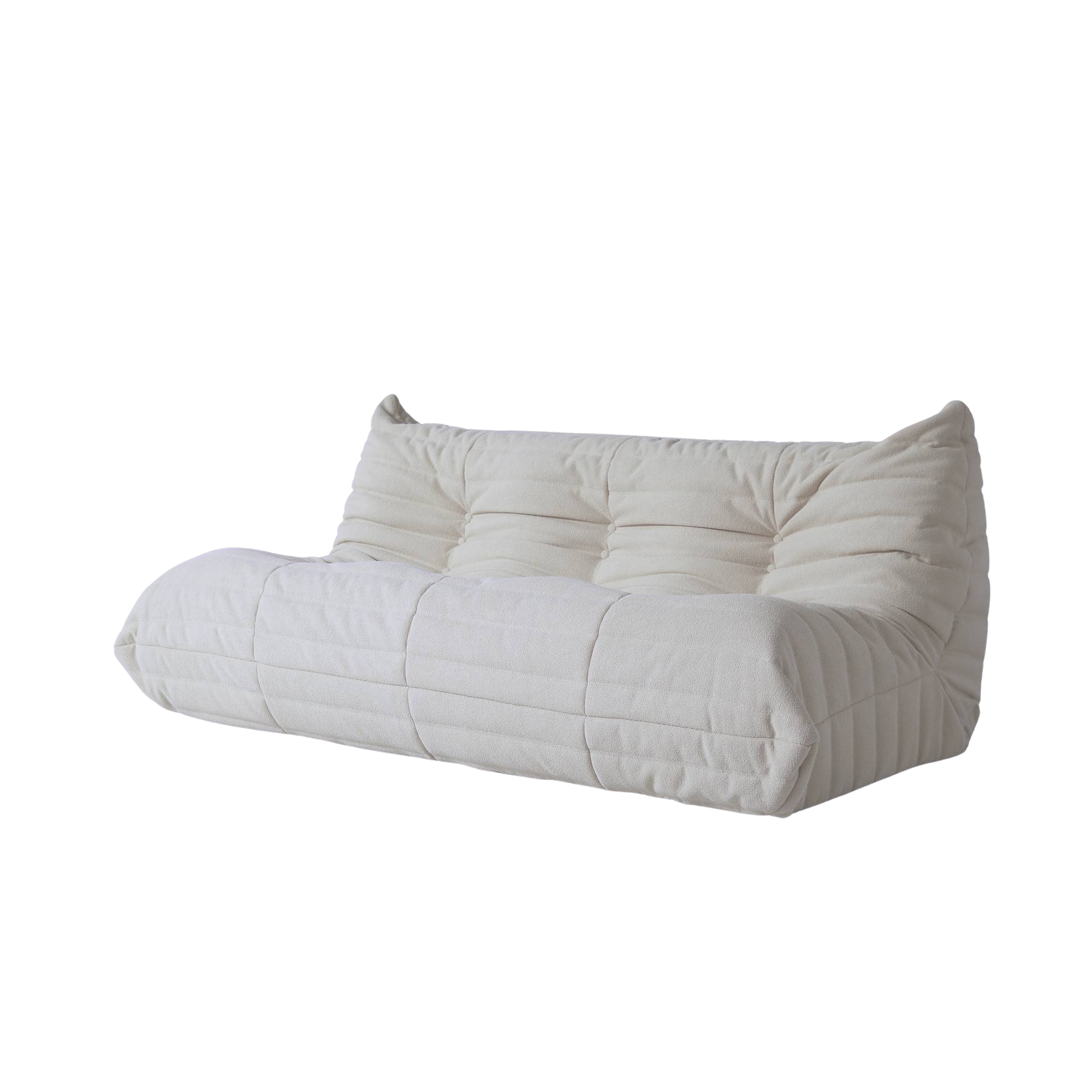 White bean bag chair on a white background