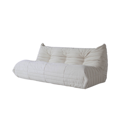 White bean bag chair on a white background
