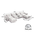 Modular Overstuffed 4-Seater U-Shaped Sectional in Black