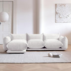 Modular Overstuffed 3-Seater L-Shaped Sectional in Beige