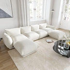 Modular Overstuffed 4-Seater U-Shaped Sectional in Beige