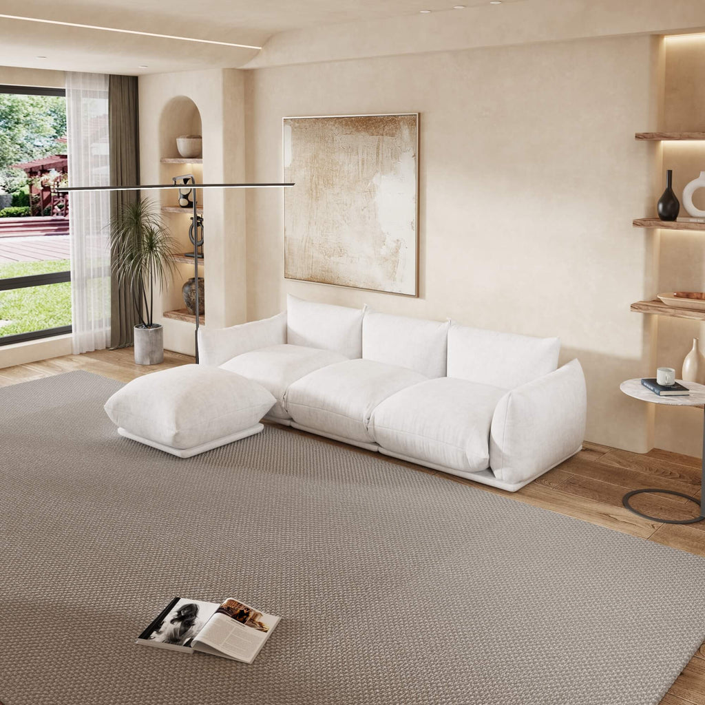 4-Seater Modular L-Shaped Sectional in Chenille