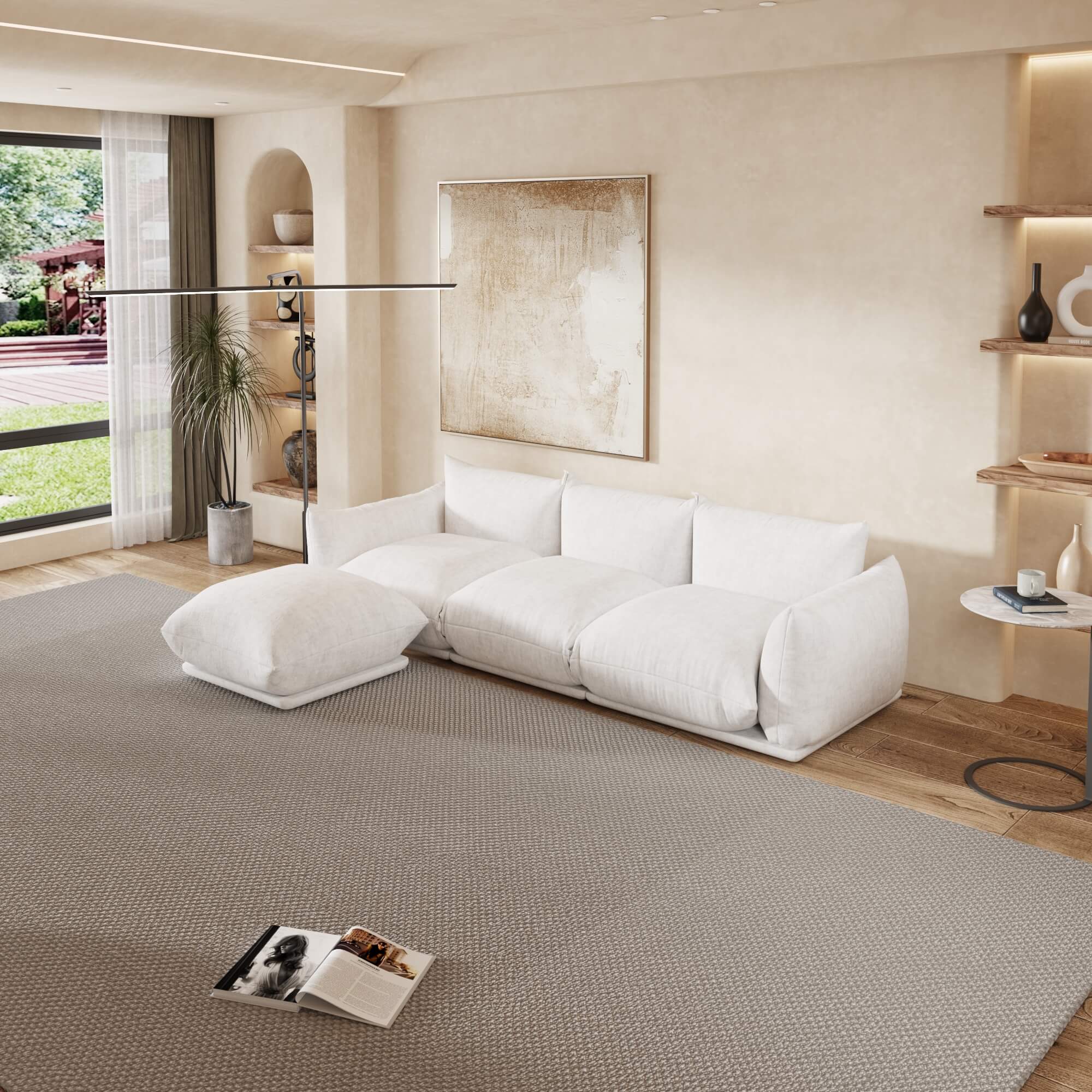 4-Seater Modular L-Shaped Sectional | Chenille