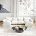 Modular Overstuffed 4-Seater U-Shaped Sectional in Beige