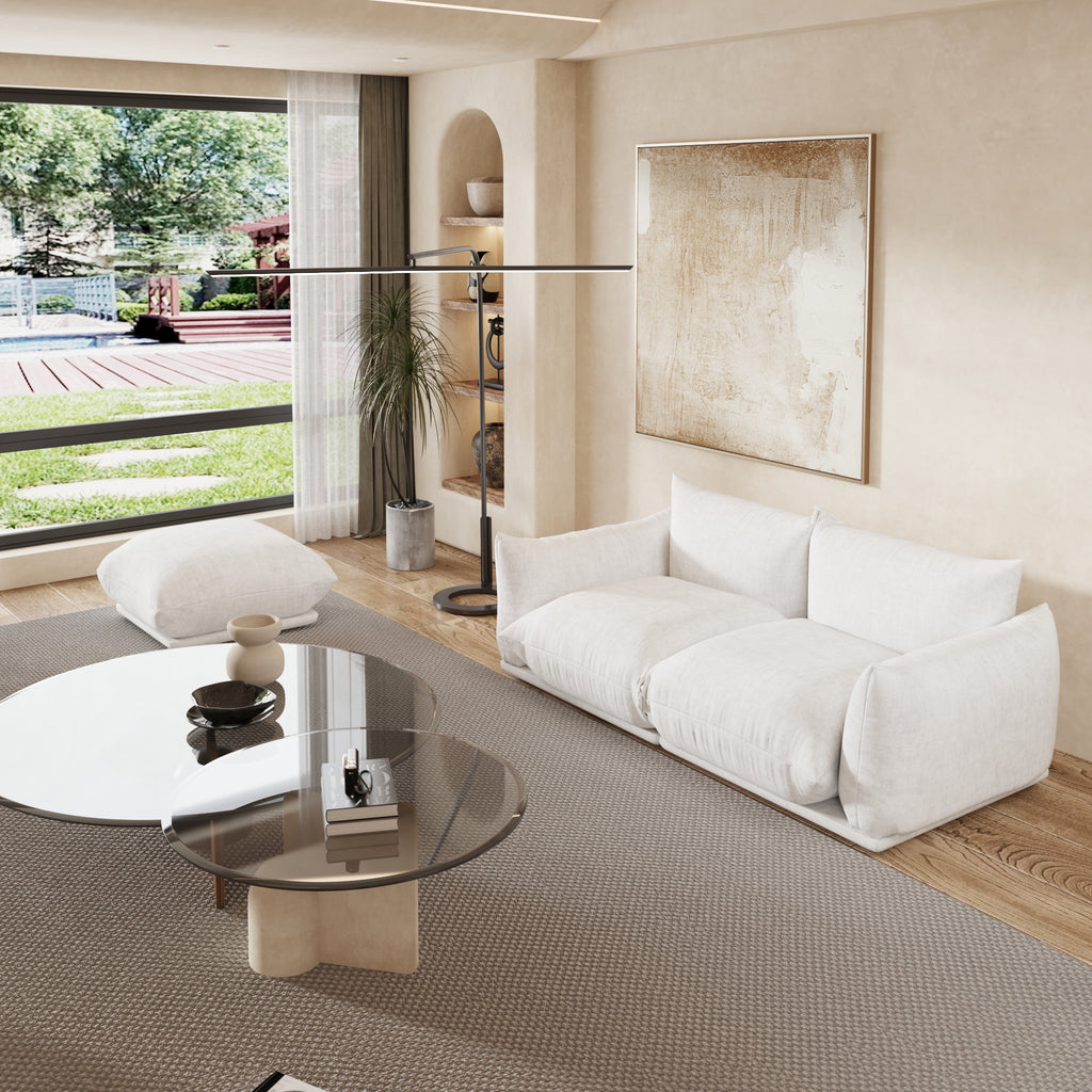 Modular Overstuffed Ottoman in Beige