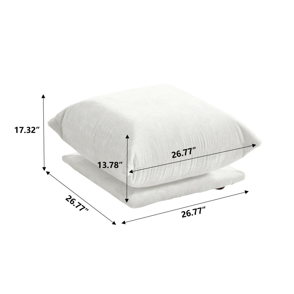 Modular Overstuffed Ottoman in Beige