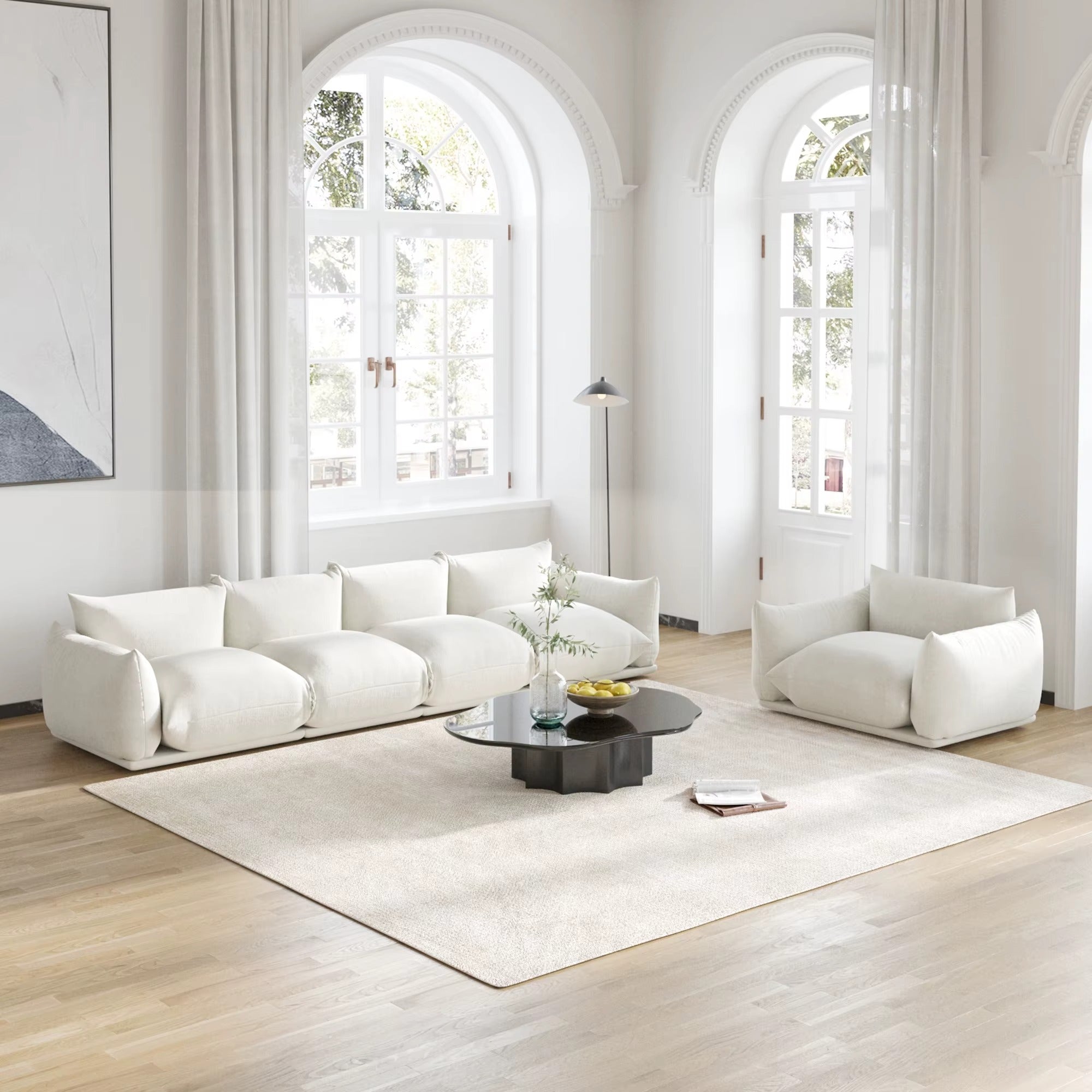 Modular Overstuffed 4-Seater in Beige