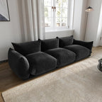 Modular Overstuffed 3-Seater in Black