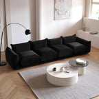 Modular Overstuffed 4-Seater in Black