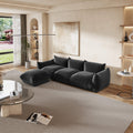 Modular Overstuffed 3-Seater L-Shaped Sectional in Black